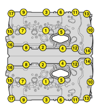 Camshaft/rocker cover tightening sequence